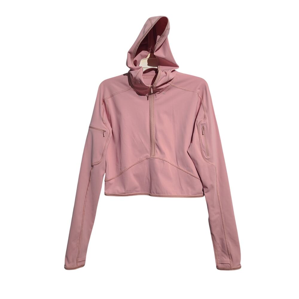 Lululemon Break A Trail Half-Zip Hoodie Pink Pastel Size 10 EUC Cropped